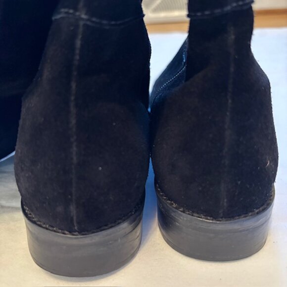 Talbots Black Suede Seamed Low Heel Tall Boots Size 7.5B - Picture 7 of 12